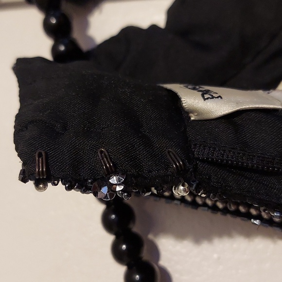 Vintage Papell Boutique Evening Black & Silver Beaded Trapeze Halter Top Size M - Picture 9 of 16